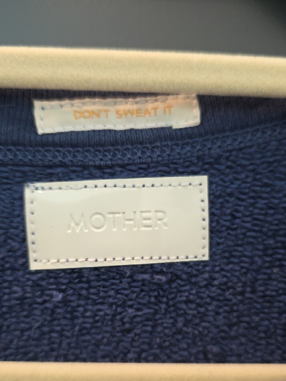 MOTHER Navy Crewneck Sweatshirt with Pink and Yellow Graphic - Picture 2 of 4
